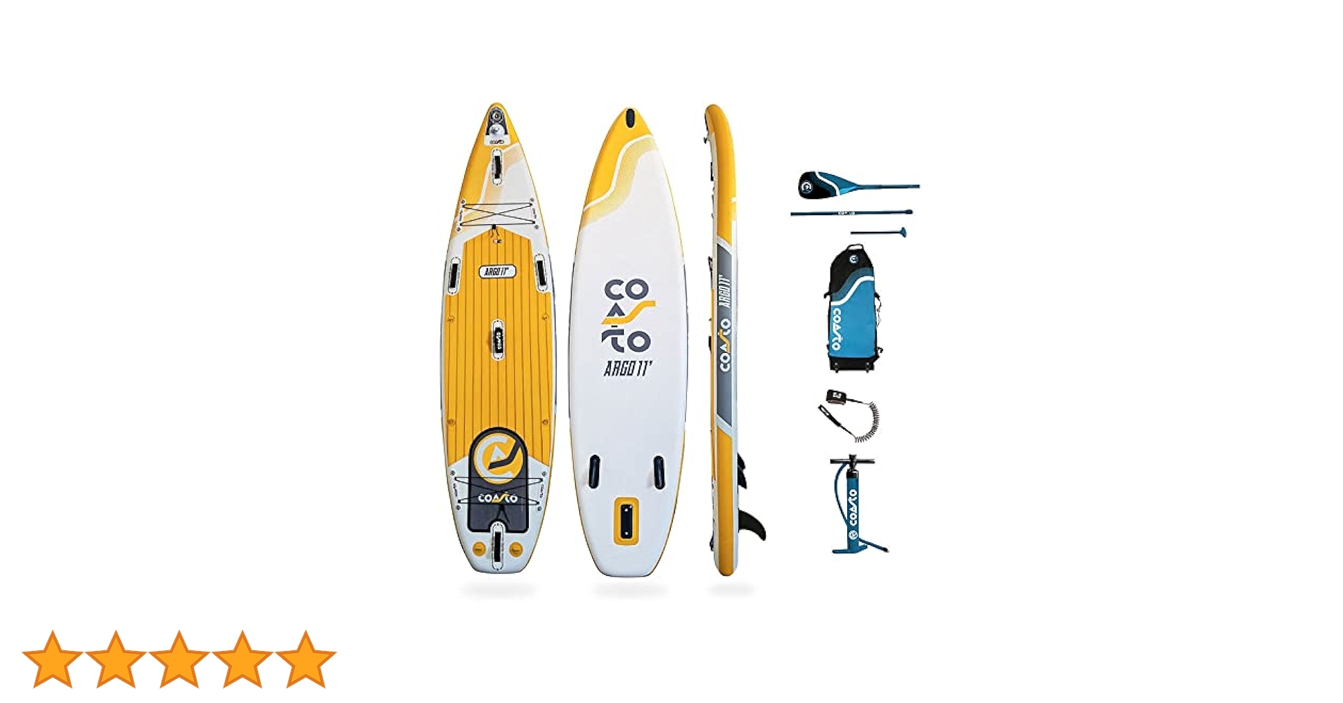 Coasto Argo Tabla Sup, Adultos Unisex, Amarillo, 11
